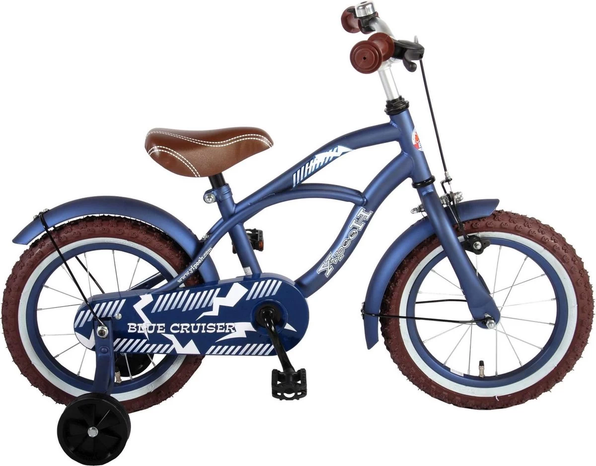 Volare Blue Cruiser Kinderfiets - Jongens - 14 Inch - Blauw - 95% Afgemonteerd
