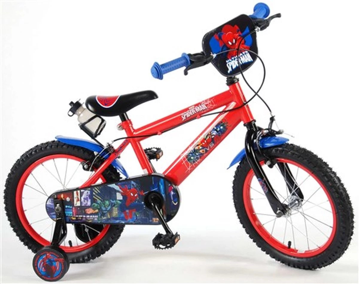 Marvel Spider-Man Kinderfiets - Jongens - 16 Inch - Blauw/Rood - Afbeelding 13