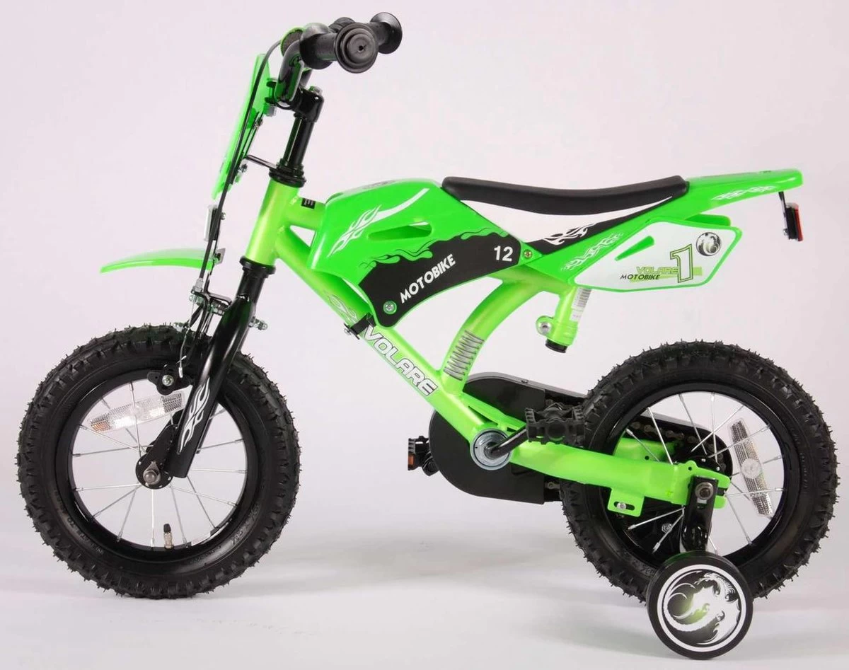 Volare Motobike Kinderfiets - Jongens - 12 Inch - Groen - 95% Afgemonteerd - Afbeelding 14