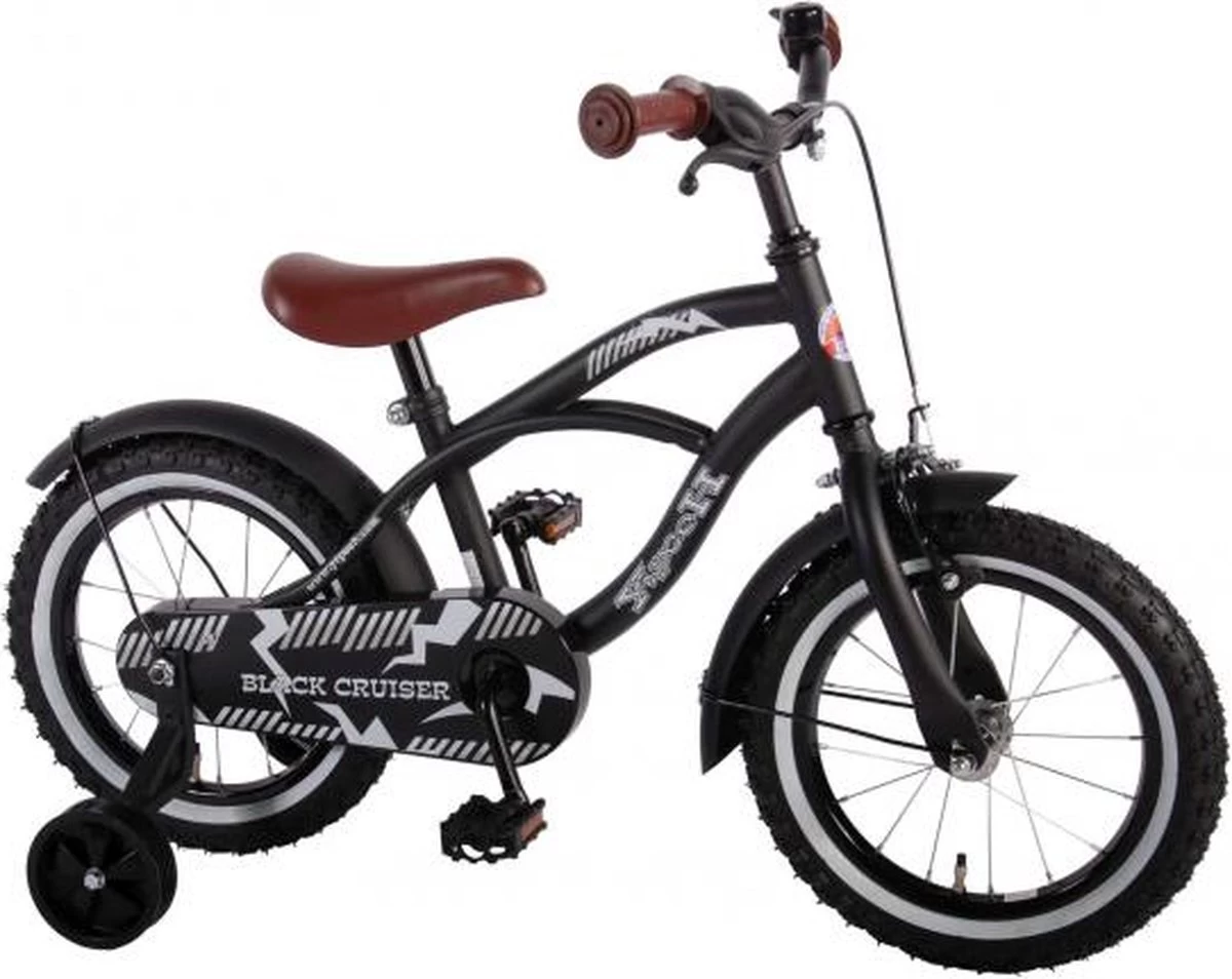 Volare Black Cruiser Kinderfiets - Jongens - 14 Inch - Zwart - 95% Afgemonteerd - Afbeelding 12