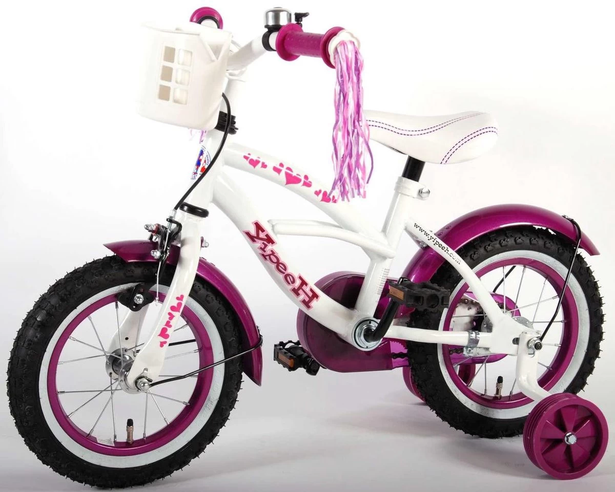 Volare Heart Cruiser Kinderfiets - Meisjes - 12 Inch - Wit Paars - Afbeelding 15