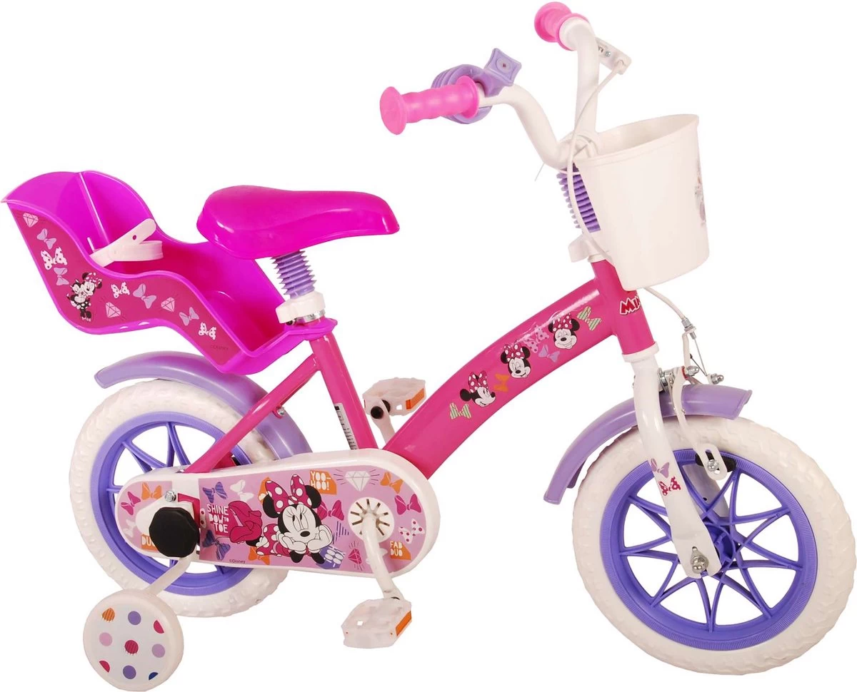 Disney Minnie Cutest Ever! Kinderfiets - Meiden - 12 Inch - Roze - Doortrapper - Afbeelding 2