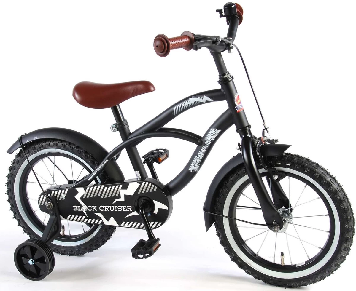 Volare Black Cruiser Kinderfiets - Jongens - 14 Inch - Zwart - 95% Afgemonteerd - Afbeelding 4