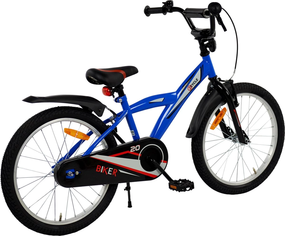 2Cycle Biker Kinderfiets - 20 Inch - Blauw - Jongensfiets - Afbeelding 4