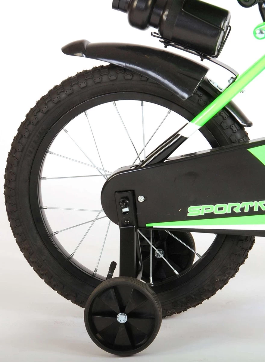 Volare Sportivo Kinderfiets - Jongens - 16 Inch - Neon Groen Zwart - 95% Afgemonteerd - Afbeelding 15
