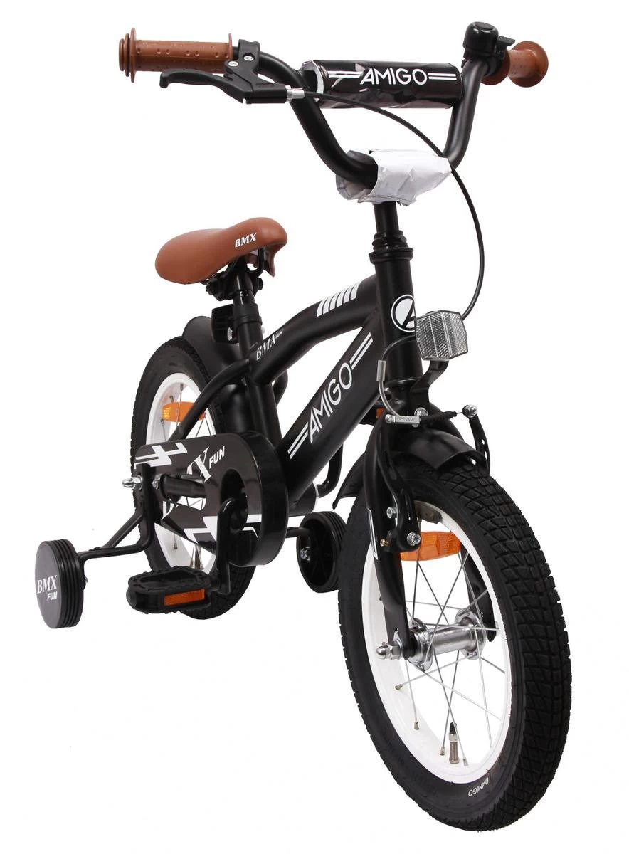 Amigo BMX Fun Jongensfiets - Kinderfiets 14 Inch - Matzwart - Afbeelding 2