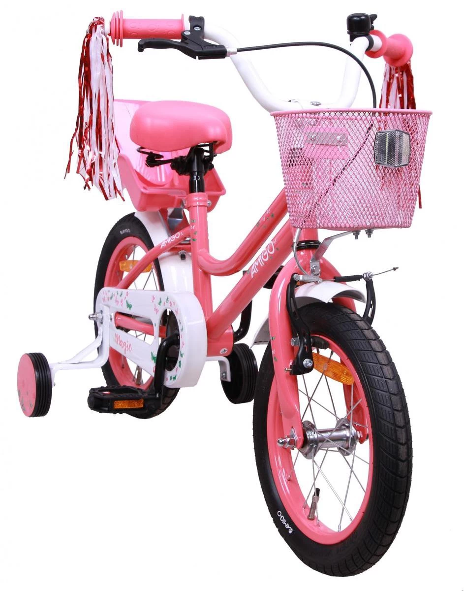 Amigo Magic Meisjesfiets - Kinderfiets 12 Inch - Roze - Afbeelding 2
