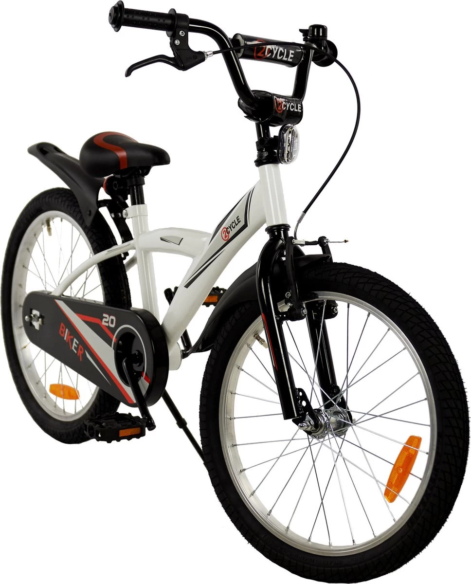 2Cycle Biker Kinderfiets - 20 Inch - Wit - Jongensfiets - Afbeelding 4