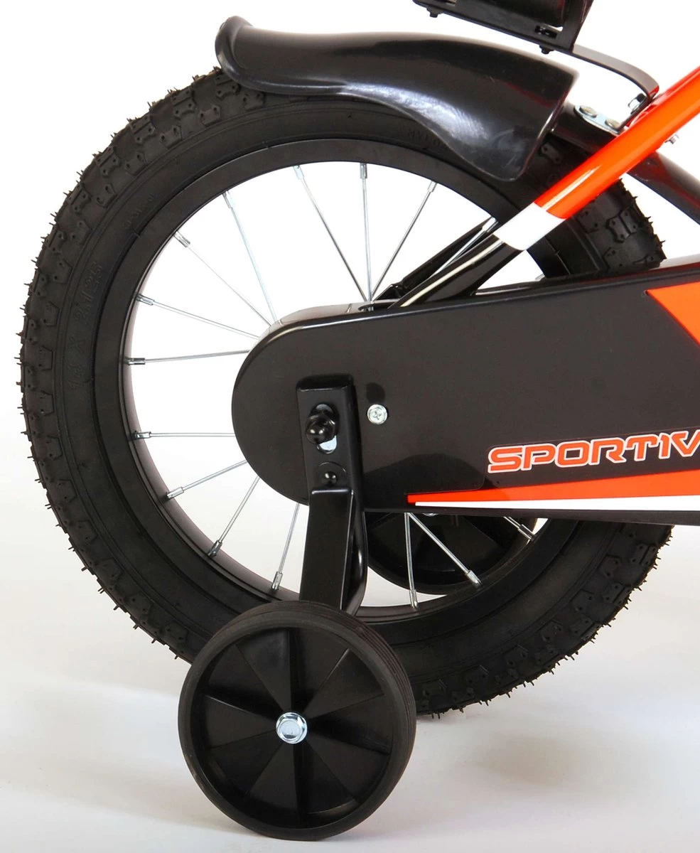 Volare Sportivo Kinderfiets - Jongens - 14 Inch - Neon Oranje/Zwart - 95% Afgemonteerd - Afbeelding 11